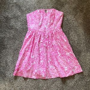 Lilly Pulitzer Floral Print Strapless Dress